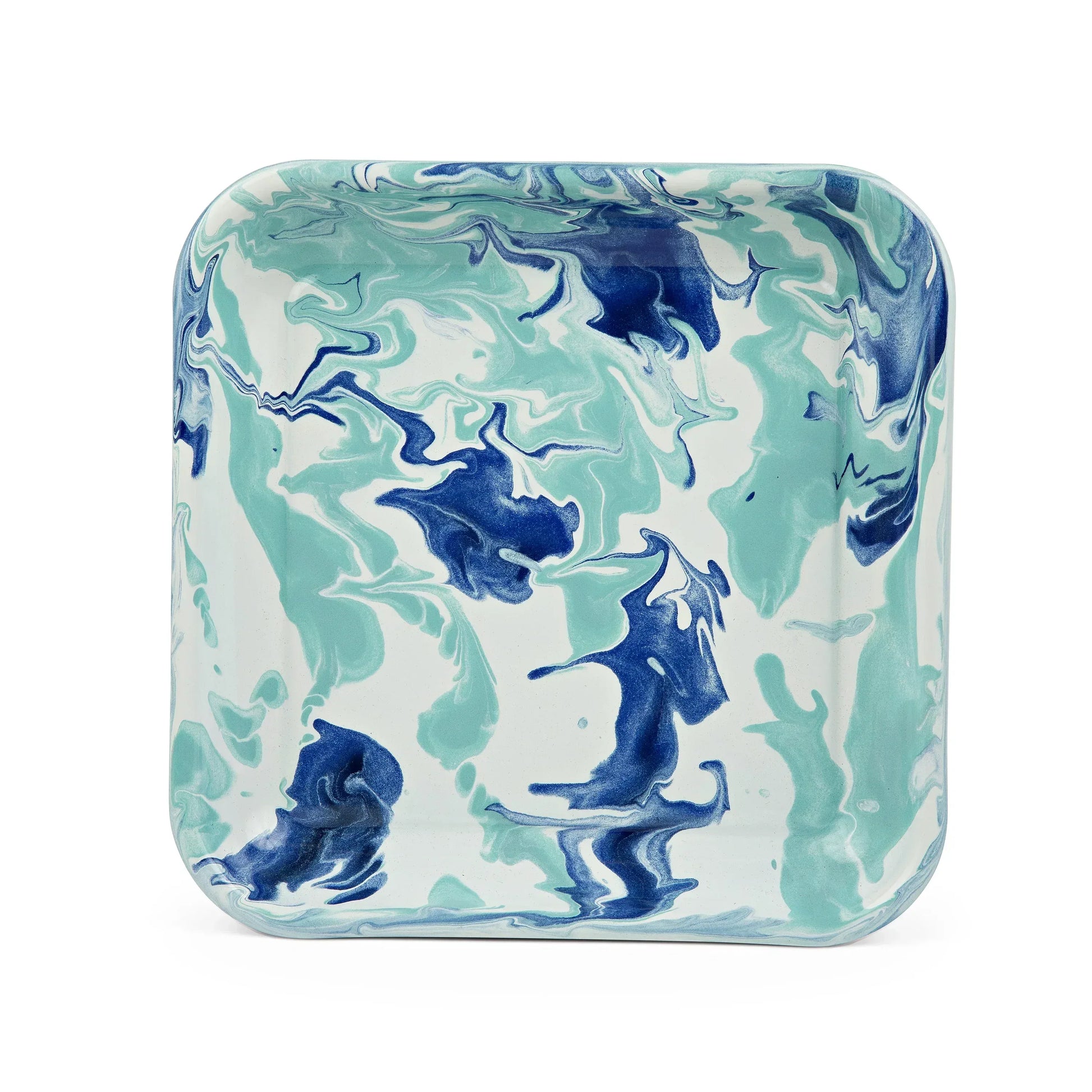 LG09S2 - Lagoon Square Trays - Set of 2 - Golden Rabbit Enamelware