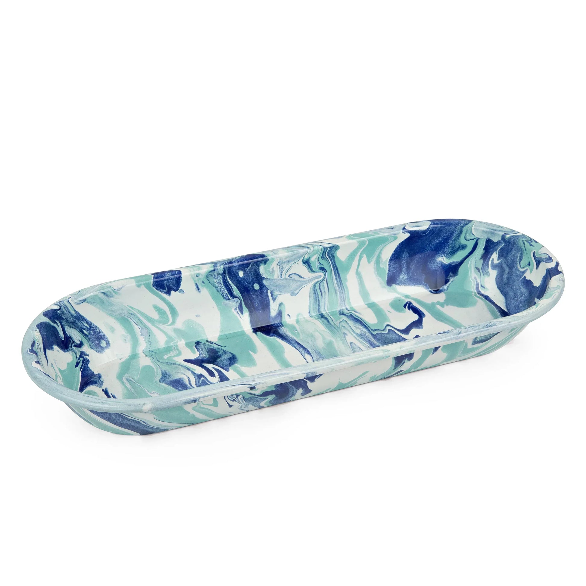 LG10 - Lagoon Oval Basket - Golden Rabbit Enamelware