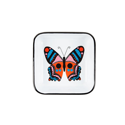 Lisa Congdon x CCH Butterfly Small Square Tray, Black Rim