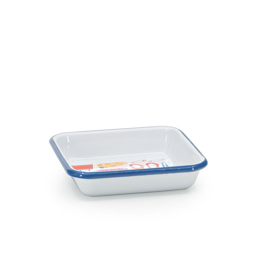 Lisa Congdon x CCH Scissors Small Square Tray, Blue Rim