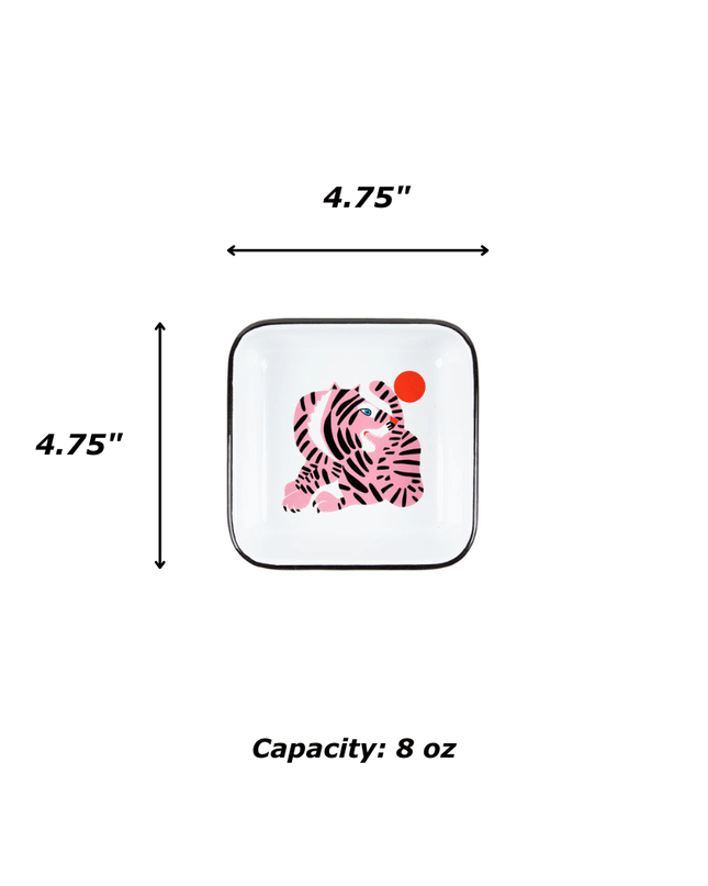 Lisa Congdon x CCH Small Square Tray, Pink Tiger