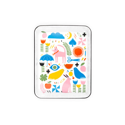 Lisa Congdon x CCH Pink Dog Small Rectangle Tray, Black Rim