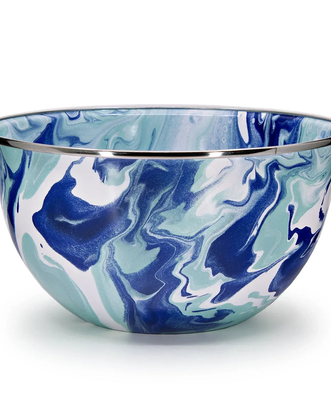 LG89 - Lagoon Large Salad Bowl - Golden Rabbit Enamelware