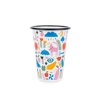 Lisa Congdon x CCH Pink Dog 14 oz Tumbler, Black Rim