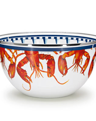 LS89 - Lobster Large Salad Bowl - Golden Rabbit Enamelware