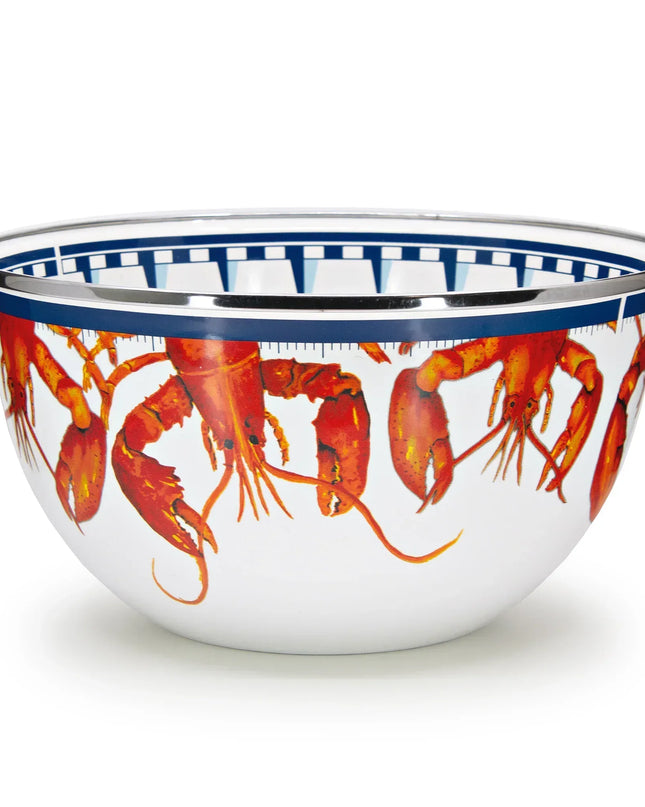 LS89 - Lobster Large Salad Bowl - Golden Rabbit Enamelware