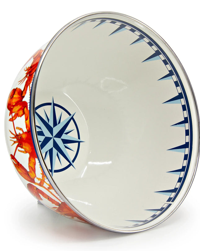 LS89 - Lobster Large Salad Bowl - Golden Rabbit Enamelware