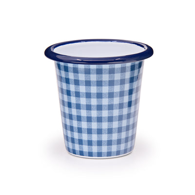 Max Humphrey x CCH Plaid 10 oz Short Tumblers, Blue, Set of 4