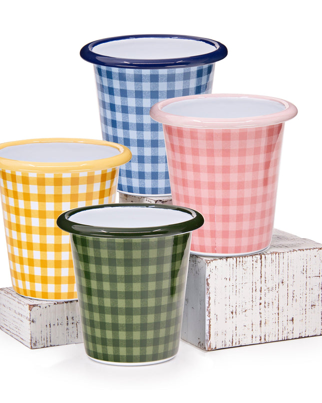 Max Humphrey x CCH Plaid 10 oz Short Tumblers, Set of 4