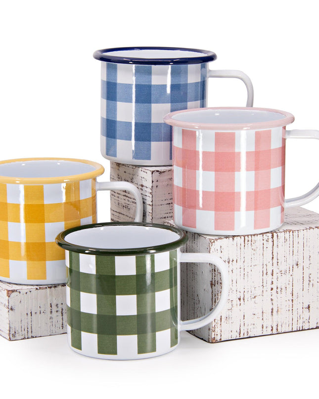 Max Humphrey x CCH Gingham 12 oz Mugs, Set of 4