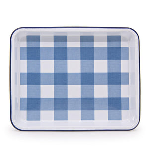 ecomposer-color-max blue, MAXH190GNG-BLU - Max Humphrey x CCH Gingham Small Rectangle Tray, Max Blue
