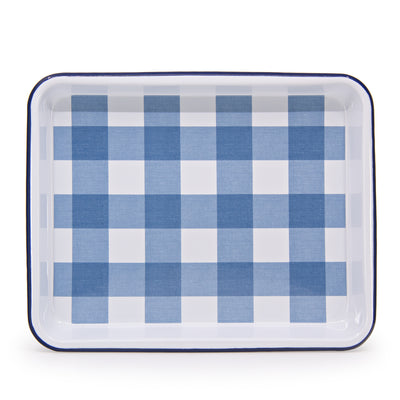 Max Humphrey x CCH Gingham Small Rectangle Tray, Blue