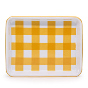 ecomposer-color-max yellow, MAXH190GNG-YEL - Max Humphrey x CCH Gingham Small Rectangle Tray, Max Yellow