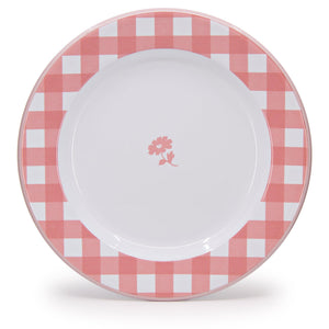 ecomposer-color-max pink, MAXH20GNG-PNK-4 - Max Humphrey x CCH Gingham Dinner Plates, Set of 4, Max Pink