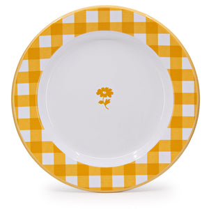 ecomposer-color-max yellow, MAXH20GNG-YEL-4 - Max Humphrey x CCH Gingham Dinner Plates, Set of 4, Max Yellow