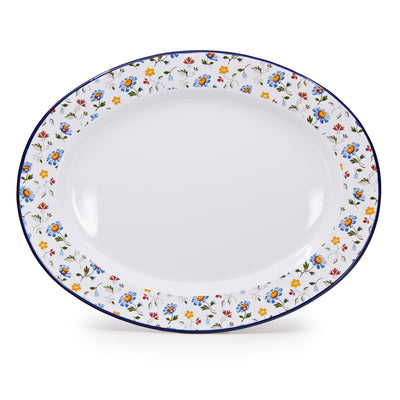 Max Humphrey x CCH Flowers Small 14 inch Oval Tray, Blue