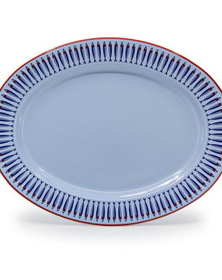 Mur by Ayca x CCH Anchovies Small 14 inch Oval Tray, Red Rim