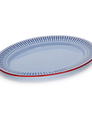 Mur by Ayca x CCH Anchovies Small 14 inch Oval Tray, Red Rim