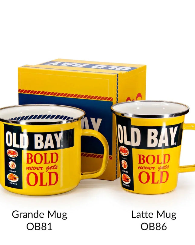 OB86 - Old Bay 16 oz Latte Mug Gift Box - Golden Rabbit Enamelware
