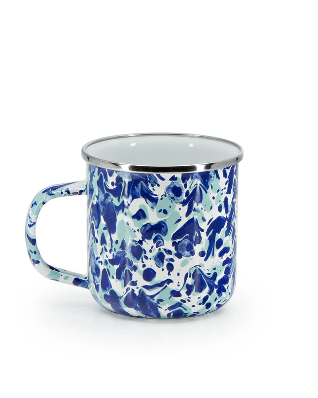 OC05S4 - Ocean Swirl 12 oz Mugs - Set of 4 - Golden Rabbit Enamelware