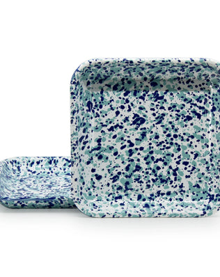 OC09S2 - Ocean Swirl Square Trays - Set of 2 - Golden Rabbit Enamelware