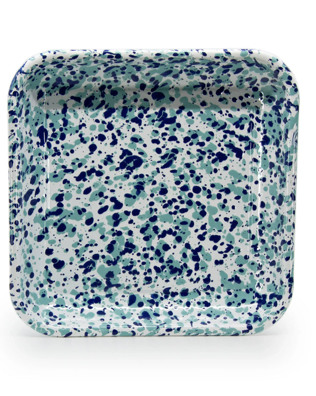 OC09S2 - Ocean Swirl Square Trays - Set of 2 - Golden Rabbit Enamelware