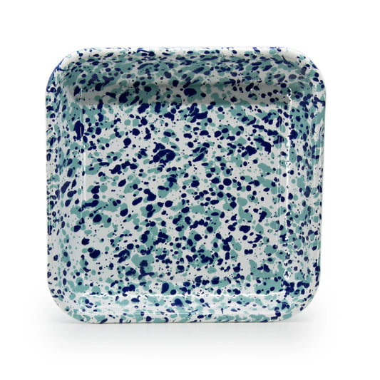 OC09S2 - Ocean Swirl Square Trays - Set of 2 - Golden Rabbit Enamelware
