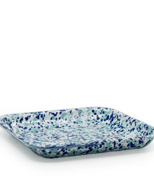 OC09S2 - Ocean Swirl Square Trays - Set of 2 - Golden Rabbit Enamelware