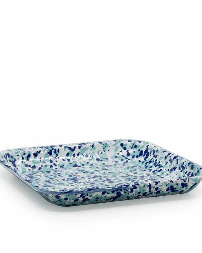 OC09S2 - Ocean Swirl Square Trays - Set of 2 - Golden Rabbit Enamelware