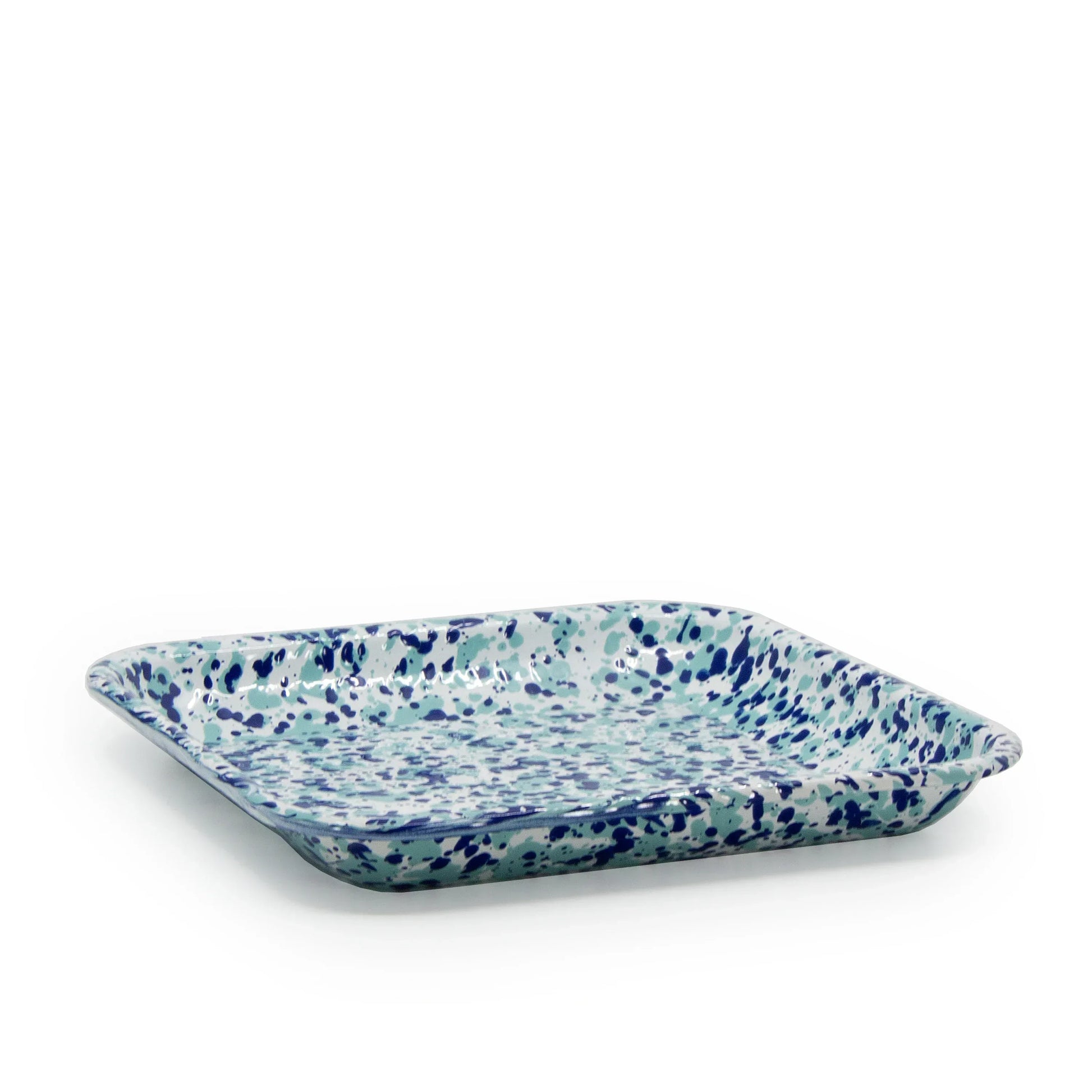 OC09S2 - Ocean Swirl Square Trays - Set of 2 - Golden Rabbit Enamelware