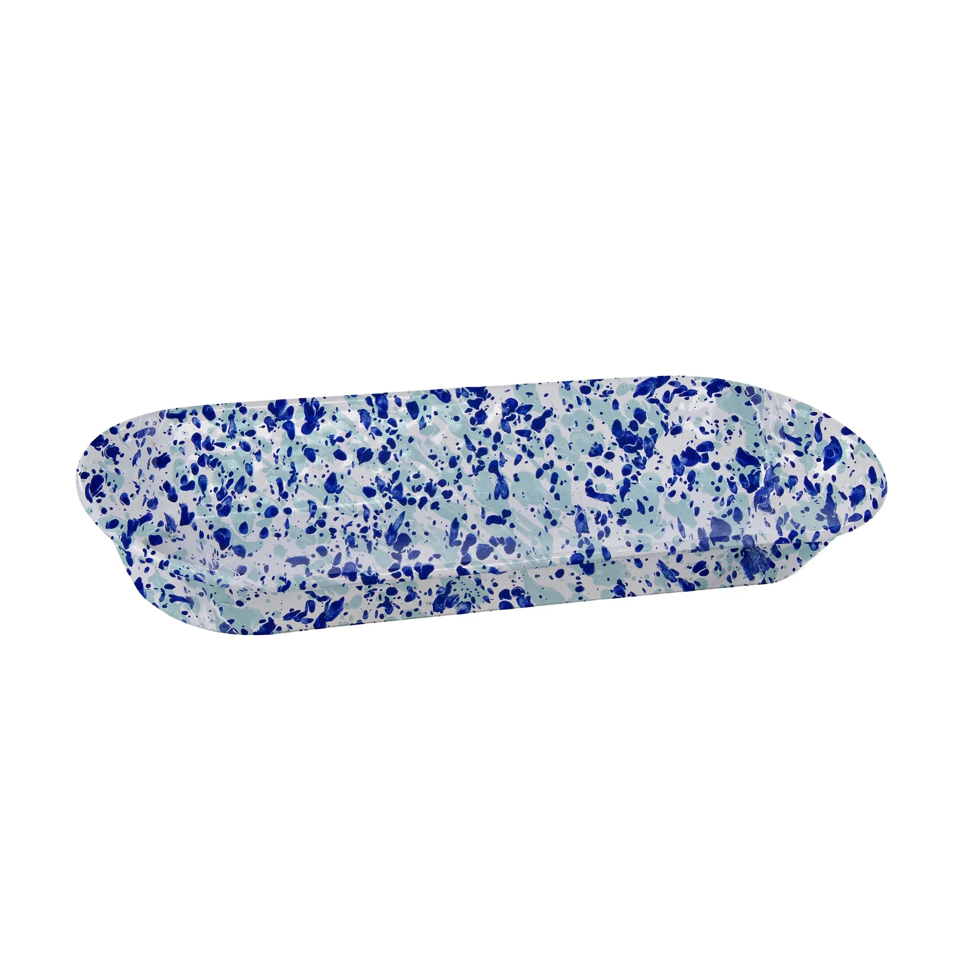 OC10 - Ocean Swirl Oval Basket - Golden Rabbit Enamelware