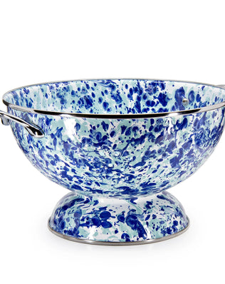 OCCOLS - Ocean Swirl Set Of Colanders - Golden Rabbit Enamelware