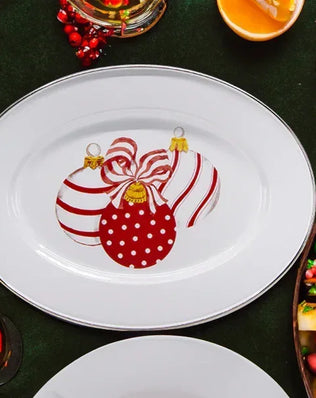 OM06 - Ornament Oval Platter - Golden Rabbit Enamelware