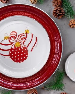 OM36S2 - Ornament Chargers - Set of 2 - Golden Rabbit Enamelware