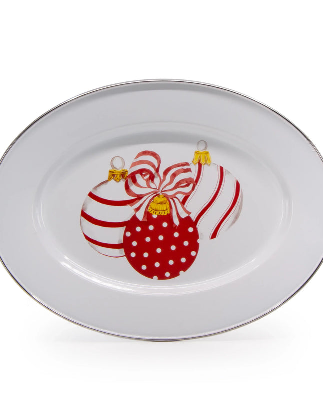 OM06 - Ornament Oval Platter - Golden Rabbit Enamelware