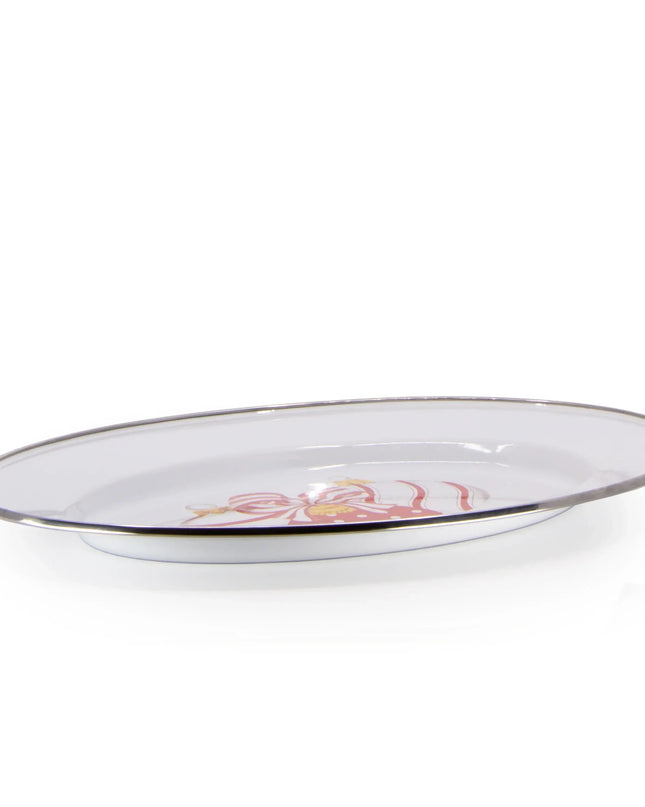 OM06 - Ornament Oval Platter - Golden Rabbit Enamelware