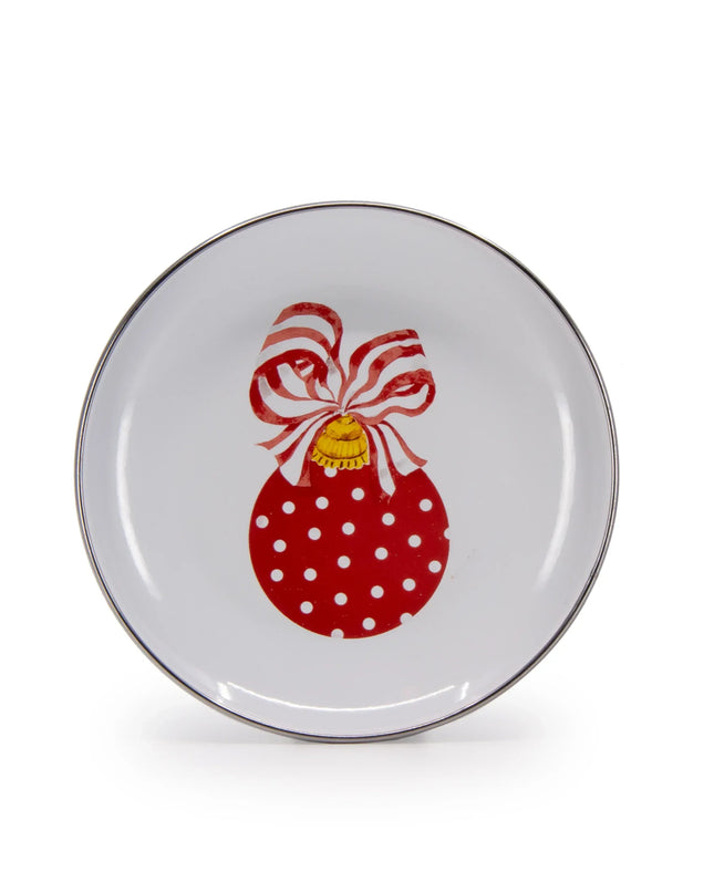 OM62S4 - Ornament Appetizer Plates-Set of 4 - Golden Rabbit Enamelware