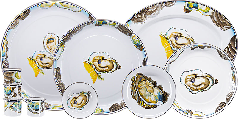 GL30 - Nesting Bowls - Sea Glass Design - UPC 619199300459 – Golden Rabbit  Enamelware