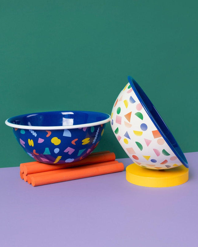 Poketo x CCH Chips Small Serving Bowl, Blue Rim