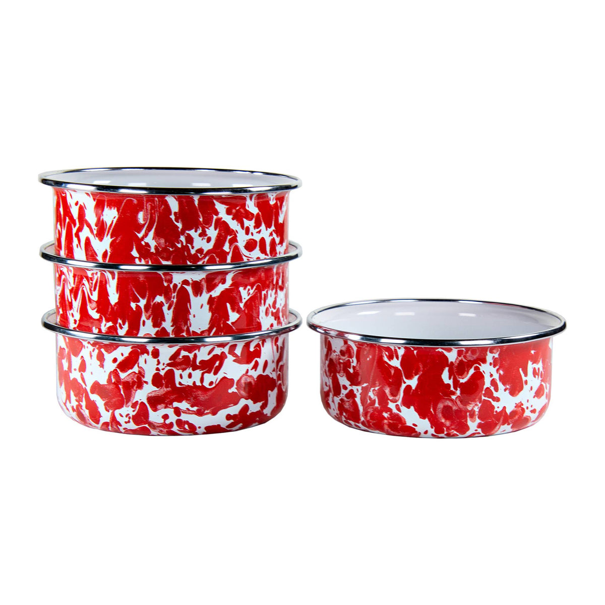 RD60S4 - Red Swirl 14oz Soup Bowls - Set of 4  2