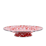Red Swirl Cake Plate with Cover