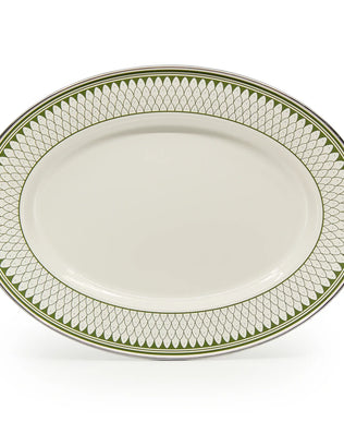 {{ variant.sku }} - Olive Sevilla Oval Platter - Golden Rabbit Enamelware