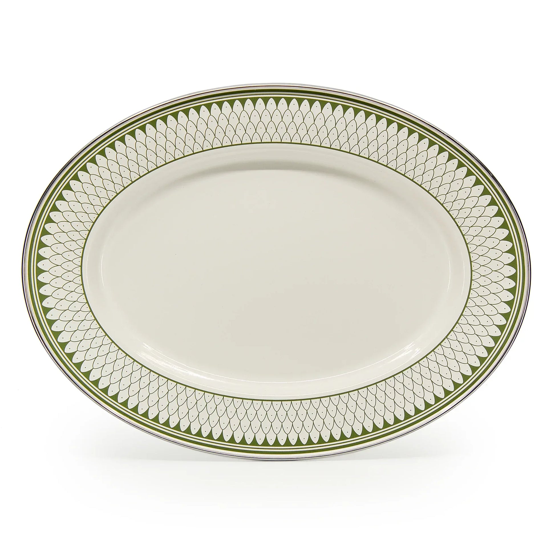 {{ variant.sku }} - Olive Sevilla Oval Platter - Golden Rabbit Enamelware