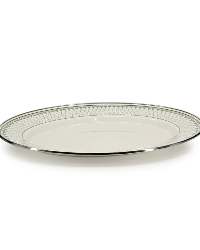 {{ variant.sku }} - Olive Sevilla Oval Platter - Golden Rabbit Enamelware