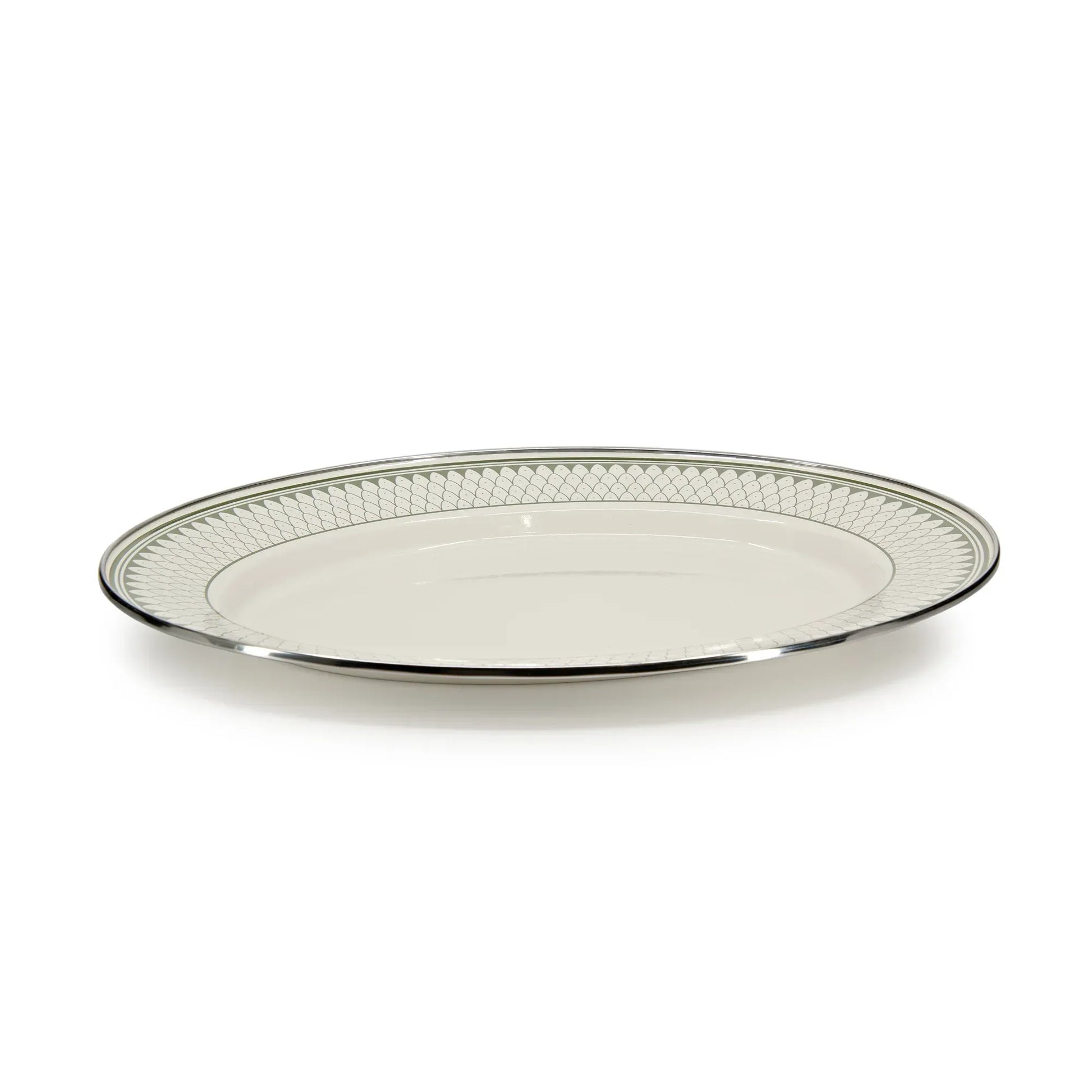 {{ variant.sku }} - Olive Sevilla Oval Platter - Golden Rabbit Enamelware