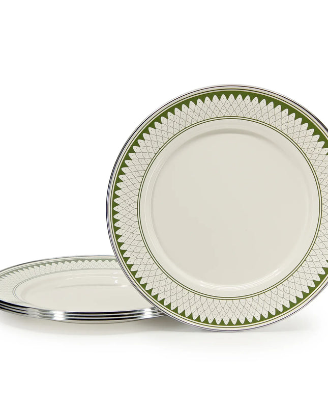 {{ variant.sku }} - Olive Sevilla Dinner Plates - Set of 4 - Golden Rabbit Enamelware