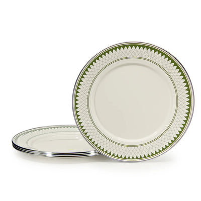 {{ variant.sku }} - Olive Sevilla Dinner Plates - Set of 4 - Golden Rabbit Enamelware