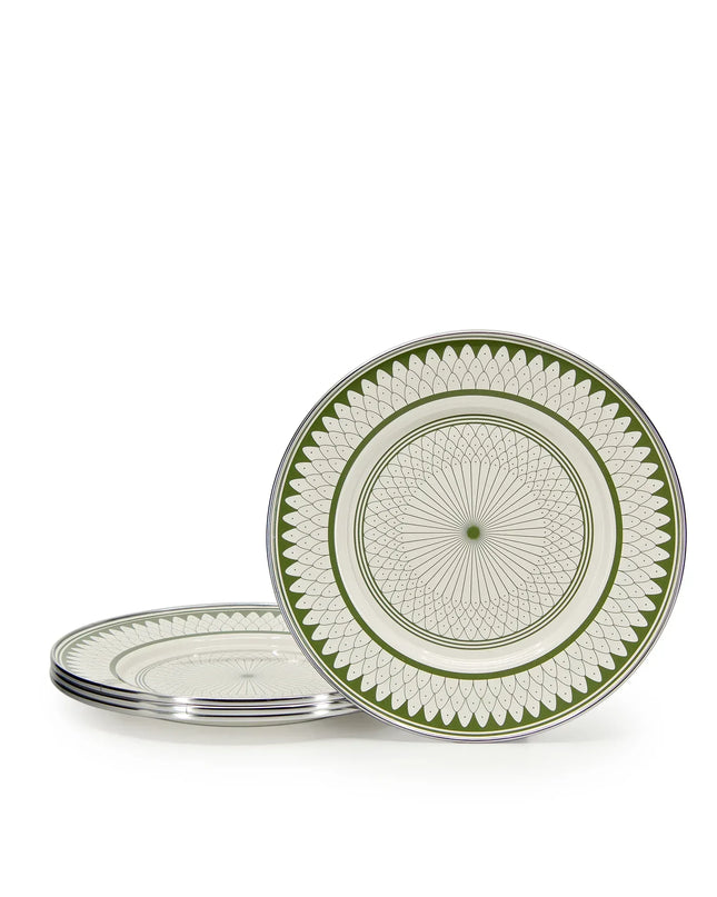 {{ variant.sku }} - Olive Sevilla Sandwich Plates - Set of 4 - Golden Rabbit Enamelware