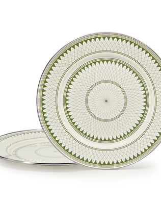 {{ variant.sku }} - Olive Sevilla Chargers - Set of 2 - Golden Rabbit Enamelware