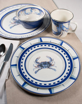 SE75 - Blue Crab 18 Qt Stock Pot - Golden Rabbit Enamelware